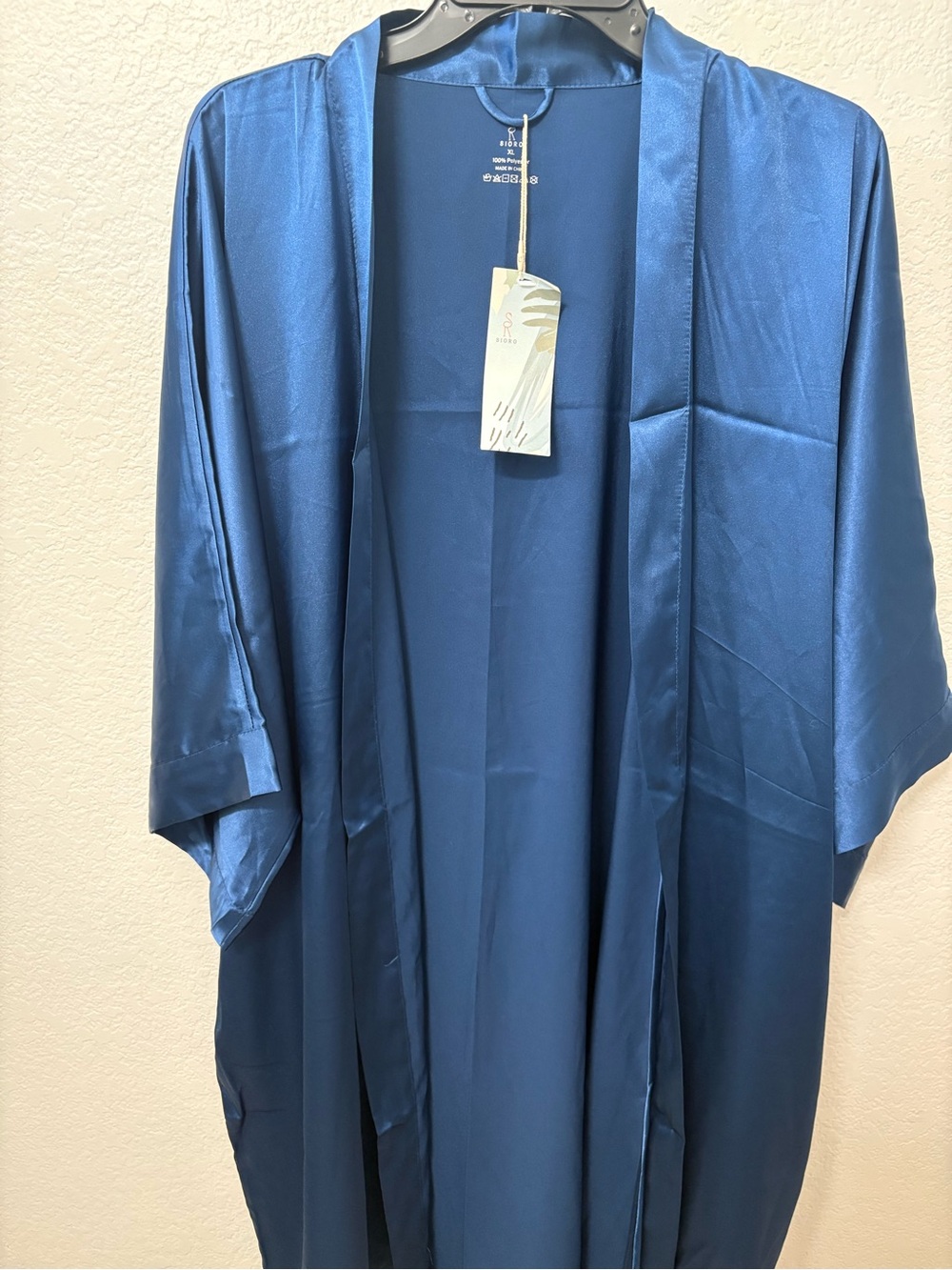 Women's Satin Robe in Royal Blue